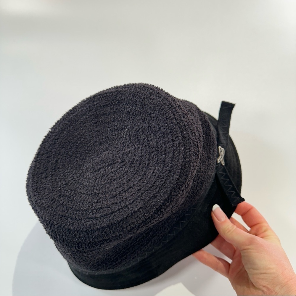 Betmar Womens Casual Bucket Hat Black Suede Terry - Picture 6 of 11